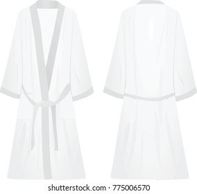 white dressing gown