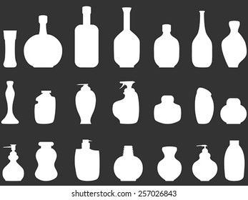 white Bathroom bottles silhouettes