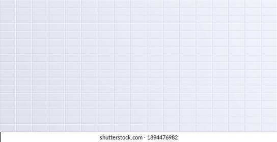 White bathroom tile, clean ceramic wall surface background. Vector illustration.