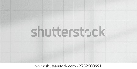White Bathroom Tile Pattern. Kitchen Square Clean Ceramic Tile Wall. Seamless Vector Mosaic 3D Surface with Window Light Overlay. Perfect Bg for Modern Interior Projects, Kitchen Counters, Shower Walls and Floors, and Product Displays.