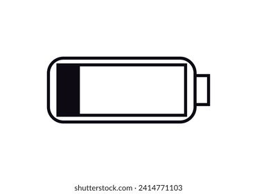 White battery black icon on white background.