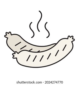 White Bavarian sausages, originally from Munich. Weiswurst - German white sausages-the symbol of Oktoberfest.