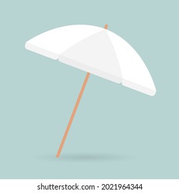 white beach umbrella icon- vector illustration