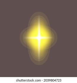 White beam abstraction sparkling yellow shadow on a brown background.