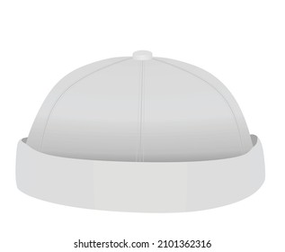 White Beanie Hat. Vector Illustration