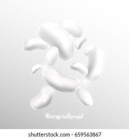 White beans abstract design with shading and highlights. Vector illustration