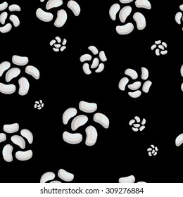 White beans icons seamless pattern vector illustration