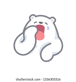 white bear cartoon character cute isolated on white background, beautiful teddy bear cartoon characters cute, clip art bear lovely and funny, clipart white teddy bear mascot cartoon