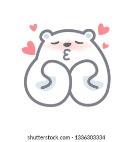 white bear cartoon character cute isolated on white background, beautiful teddy bear cartoon characters cute, clip art bear lovely and funny, clipart white teddy bear mascot cartoon