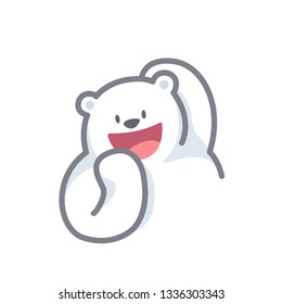 white bear cartoon character cute isolated on white background, beautiful teddy bear cartoon characters cute, clip art bear lovely and funny, clipart white teddy bear mascot cartoon