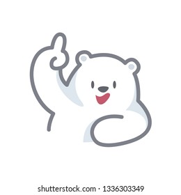 white bear cartoon character cute isolated on white background, beautiful teddy bear cartoon characters cute, clip art bear lovely and funny, clipart white teddy bear mascot cartoon
