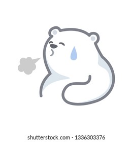 white bear cartoon character cute isolated on white background, beautiful teddy bear cartoon characters cute, clip art bear lovely and funny, clipart white teddy bear mascot cartoon