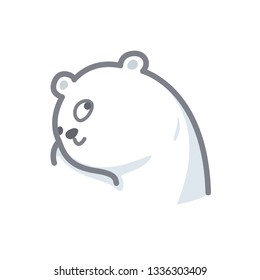 white bear cartoon character cute isolated on white background, beautiful teddy bear cartoon characters cute, clip art bear lovely and funny, clipart white teddy bear mascot cartoon