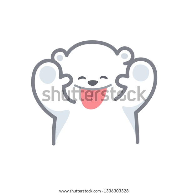 White Bear Cartoon Character Cute Isolated Stock Vector (Royalty Free