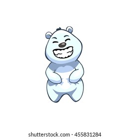 White Bear Cartoon Character. Emotion: laughing