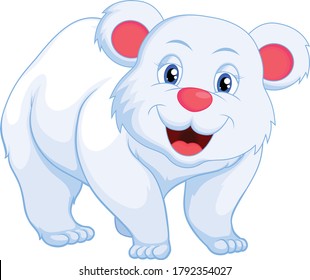White bear cartoon vector art and illustration