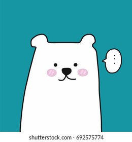 White bear cartoon vector illustration