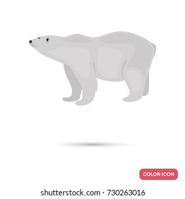 White bear color flat icon for web and mobile design