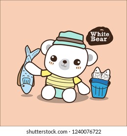 white bear fishing