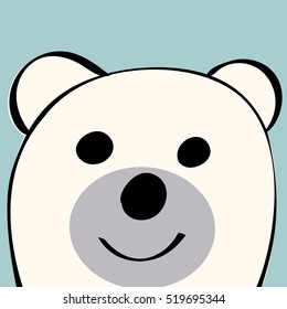 White Bear funny cartoon animal toy.