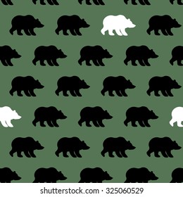 White Bear and Grizzly seamless pattern. Background of wild animals