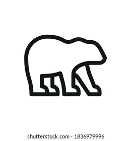 Weißer Bär einzeln Symbol, Linearsymbol für Eisbären, Skizze für Schnee mit bearbeitetem Strich