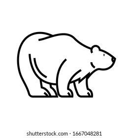 White bear line icon, concept sign, outline vector illustration, linear symbol.