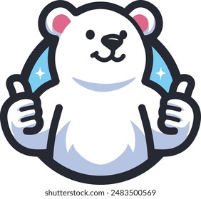 White bear mascot cartoon illustrations