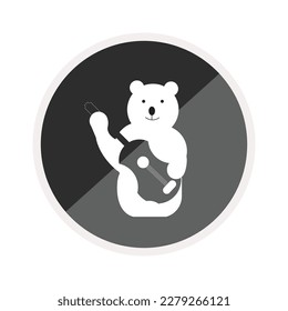 White bear play guitar icon, is a vector illustration, very simple and minimalistic. With this White bear play guitar icon you can use it for various needs. Whether for promotional needs