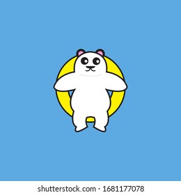 the white bear is sunbathing vektor design