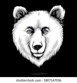 White Bear Vector isolated on blank background