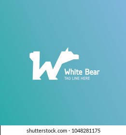 white bear, wild, polar bear logo,
