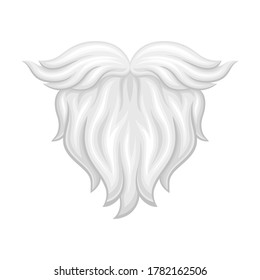 White Beard as Carnival or Party Attribute Vector Illustration