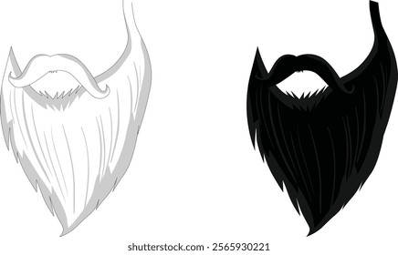 White beard vector black beard vector