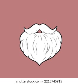 white beard vector illustration for christmas, holidays