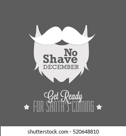 White beard,mustache on black background 2