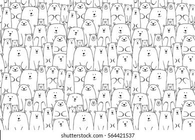 White bears family, seamless pattern for your design