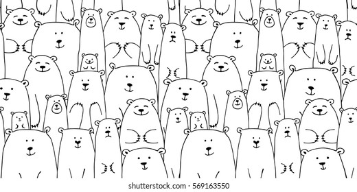 White bears family, seamless pattern for your design