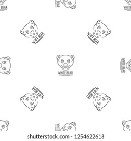 White bears pattern seamless vector repeat geometric for any web design