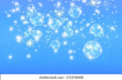 White beautiful bubbles on a transparent background vector illustration. Bubble.