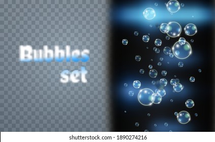 Bichos blancos hermosos sobre una ilustración transparente del vector de fondo. Burbuja.