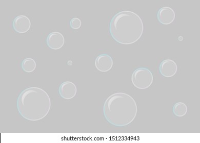 White beautiful bubbles vector. Icon illustration in flat design