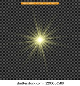 White beautiful light explodes with a transparent explosion. Vector, bright illustration for perfect effect with sparkles. Bright Star. Transparent shine of the gloss gradient, bright flash.