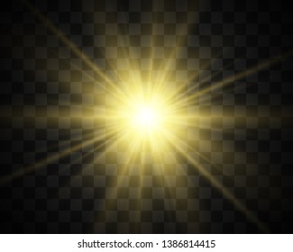 White beautiful light explodes with a transparent explosion. Vector, bright illustration for perfect effect with sparkles. Bright Star. Transparent shine of the gloss gradient, bright flash.