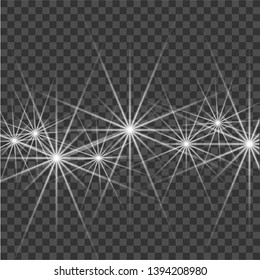 White beautiful light explodes with a transparent explosion. Vector, bright illustration for perfect effect with sparkles. Bright Star. Transparent shine of the gloss gradient, bright flash