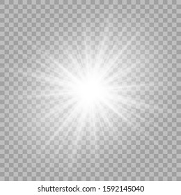 White beautiful light explodes and transparent explosion  Vector  bright illustration for perfect effect and sparkles  Bright Star  Transparent shine the gloss gradient  bright flash 