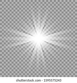 White beautiful light explodes  transparent explosion  Vector  bright illustration for perfect effect and sparkles  Bright Star  Transparent shine the gloss gradient  bright flash 