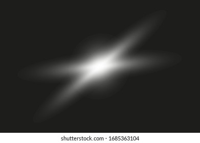 White beautiful light explodes in a transparent explosion. Vector, bright illustration for a perfect effect with sparkles. Bright Star. Transparent gloss gloss gloss, bright flash.