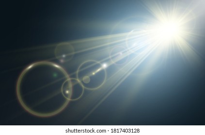 White beautiful light explodes with a transparent explosion. Vector, bright illustration for perfect effect with sparkles. Bright Star. Transparent shine of the gloss gradient, bright flash.