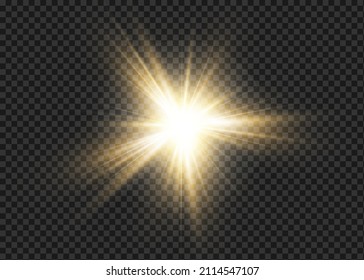 White beautiful light explodes with a transparent explosion. Vector, bright illustration for perfect effect with sparkles. Bright Star. Transparent shine of the gloss gradient, bright flash.